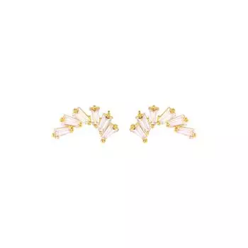 Серьги Muse Gold-Plate Super Flash Diamond, трансляция Kuaishou, маленькие серьги Fragrant Wind с геометрическими лепестками