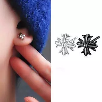 Серьги Мужские модные индивидуальные классические серьги-крестики для пар унисекс серебряный