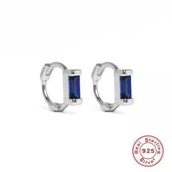 Серьги-накладки на хрящ из стерлингового серебра S925, квадратные серьги-пряжки с бриллиантами, креативные серьги с одним бриллиантом 925 Silver