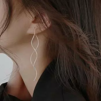 Серьги New Wave, простые, длинные, с подвесками, нежные, геометрические, женские серьги, подарок на день рождения, изящные ювелирные изделия золотой
