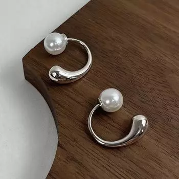 Серьги Niche Brand Question Mark для женщин Высококачественные серьги с жемчугом в форме капли Niche and Simple