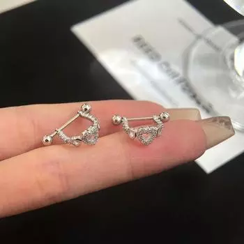 Серьги Niche Design Новые модные серьги Корейский стиль Love Screw Серьги