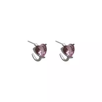 Серьги Niche Design Sense High-end Pink Love Цирконовые серьги Модное украшение Летний новый стиль