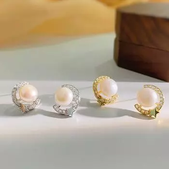 Серьги Niche с четырехконечной звездой и жемчугом, женская мода, высококачественный дизайн, серьги