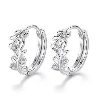 Серьги Оливковый лист Ziwei Серьги-гвоздики с инкрустацией цирконием Модные серьги Minority Предмет