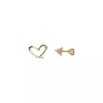 Серьги One Arrow Piercing The Heart, инкрустированные циркониевой стрелой, полые серьги AB, у вас асимметричный дизайн