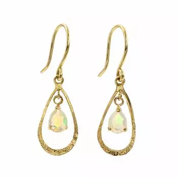 Серьги Opal 18K Simple K18 18K Yellow Gold Hook Swinging [Barzaz] Женские