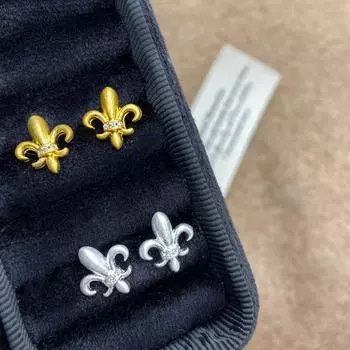 Серьги Ouyang Nana Style Iris Gold Brushed - 2024 Новый изысканный дизайн с гальваническим покрытием для женщин