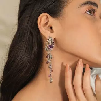 Серьги Oxidized Mammilaria Bloom из серебра 925 пробы