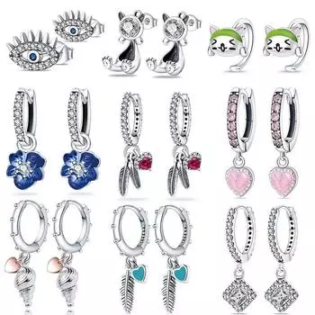 Серьги Pandach из стерлингового серебра 925 пробы со звездой и луной для ювелирных изделий для женщин, изготовление вечерние подарков, заводские серьги для женщин, новинка белый