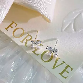 Серьги Pearl Cherry Изысканные маленькие мини-серьги Легкие роскошные высококачественные Sense Commuting Универсальные