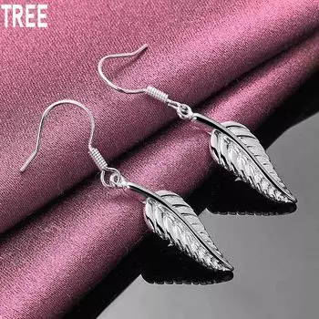 Серьги-перья для пирсинга из стерлингового серебра 925 пробы, модные свадебные украшения 0.90cm*4.00cm