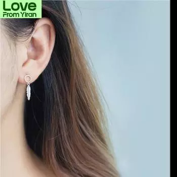 Серьги-перья из стерлингового серебра 925 пробы для женщин, новые трендовые индивидуальные женские модные украшения