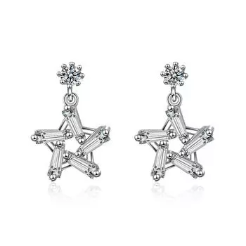 Серьги персонализированные простые женские серьги-гвоздики в форме звезды элегантные темпераментные украшения для банкета праздничные подарки для подруг