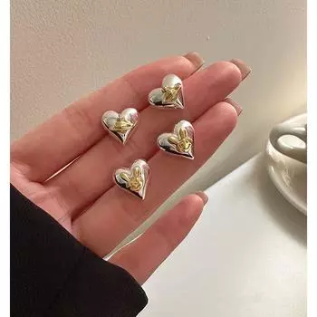 Серьги Planet Rabbit Love, женские, из стерлингового серебра 925 пробы, простые серьги-иглочки с ушным отверстием и серебряной иглой 925