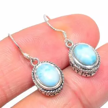 Серьги-подарки из стерлингового серебра 925 пробы с драгоценным камнем из натурального ларимара Natural Republic 1 дюйм u9g44