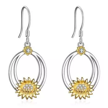 Серьги-подсолнухи для женщин, модные серьги-капли