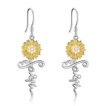 Серьги-подсолнухи для женщин, модные ювелирные изделия, серьги-капли