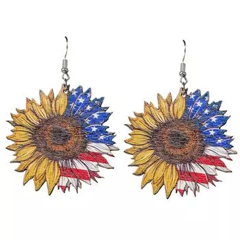 Серьги-подсолнухи ко Дню независимости Серьги-подсолнухи ко Дню независимости Аксессуары Подарки A