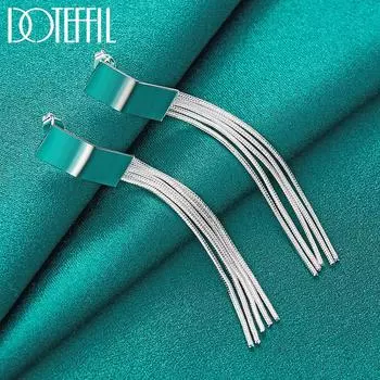 Серьги-подвески для пирсинга из стерлингового серебра 925 пробы в виде змеи 7.20*0.70cm