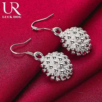 Серьги-подвески для пирсинга из стерлингового серебра 925 пробы с коралловым фейерверком, модные свадебные украшения 1.40*1.40cm