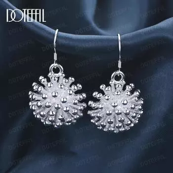 Серьги-подвески для пирсинга из стерлингового серебра 925 пробы с коралловым фейерверком, модные свадебные украшения 1.40*1.40cm