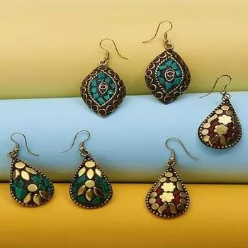 Серьги-подвески для женщин, девочек, традиционные женские серьги, наборы, этнический набор, тибетские аксессуары Laac, ювелирные изделия, подарок на день рождения и годовщину