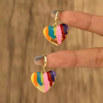 Серьги-подвески Drip Oil Love для женщин, маленькие и изысканные, темпераментные, для девочек, подарок на вечеринку, оптовая продажа ювелирных изделий