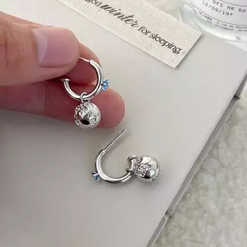 Серьги-подвески «Игла» из серебра 925 пробы с подвеской «Земля» для женщин, уникальный дизайн, крутые серьги с цирконием, простые и нежные серьги 925 Silver Needle