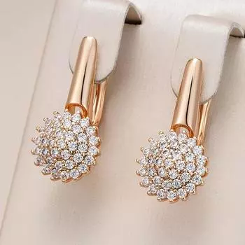 Серьги-подвески из белого циркония, сверкающие, золотые, женские, роскошные, классические, свадебные, вечерние, модные серьги
