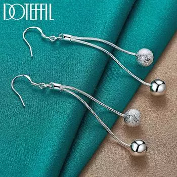 Серьги-подвески из бисера, подарочные серебряные модные украшения 7.50*0.80cm