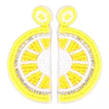 Серьги-подвески из бисера в пасторальном стиле лимона, ультралегкие, цветные, свисающие серьги из бисера для вечеринки