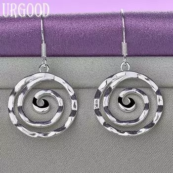 Серьги-подвески из стерлингового серебра 925 пробы в форме спирали, подарочные модные украшения 3.90*2.30cm