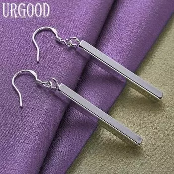 Серьги-подвески из стерлингового серебра 925 пробы, подарочные модные украшения 6.5*0.40cm