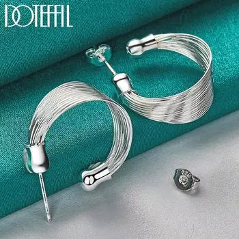 Серьги-подвески из стерлингового серебра 925 пробы, свадебные украшения 2.50cm*2.00cm