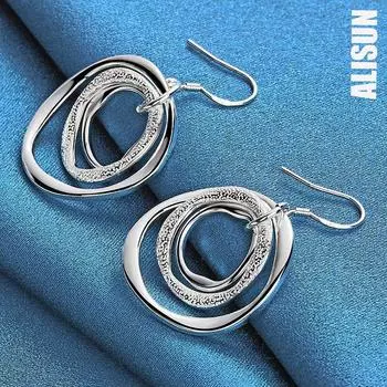 Серьги-подвески из стерлингового серебра 925 пробы, модные свадебные украшения 4.00*2.70cm