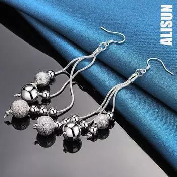 Серьги-подвески из стерлингового серебра 925 пробы для пирсинга, модные свадебные украшения 9.50*0.80cm