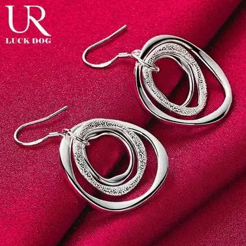 Серьги-подвески из стерлингового серебра 925 пробы, модные свадебные украшения 4.00*2.70cm