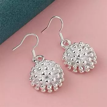 Серьги-подвески из стерлингового серебра 925 пробы с цветущим фейерверком для женщин, ювелирные изделия на помолвку