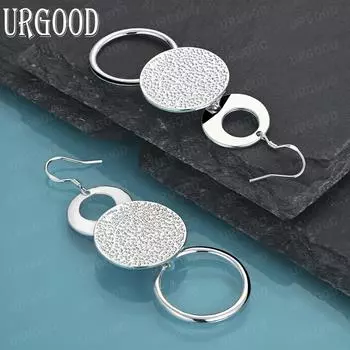 Серьги-подвески из стерлингового серебра 925 пробы с тремя кругами, модные свадебные украшения 2.50*7.30cm