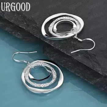 Серьги-подвески из стерлингового серебра 925 пробы, модные свадебные украшения 4.00*2.70cm