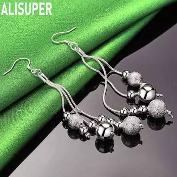 Серьги-подвески из стерлингового серебра 925 пробы для пирсинга, модные свадебные украшения 9.5*0.8cm