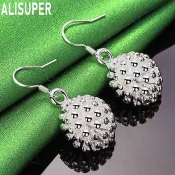 Серьги-подвески из стерлингового серебра 925 пробы с коралловым фейерверком, модные свадебные украшения 1.40*1.40cm