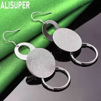 Серьги-подвески из стерлингового серебра 925 пробы с тремя кругами, модные свадебные украшения 2.50*7.30cm