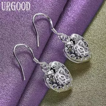 Серьги-подвески из стерлингового серебра 925 пробы с сердечком, подарочные модные украшения 3.00*1.50cm