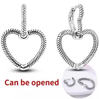Серьги-подвески Moment, серьги-кольца с двойным сердцем и любовью для женщин и девочек, серебряный цвет, модный дизайн, изготовление ювелирных изделий, новинка 2023 года