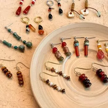 Серьги-подвески оригинального дизайна, этнический стиль, серьги из бисера из натурального камня, серьги в стиле ретро и персонализированные новые серьги в китайском стиле