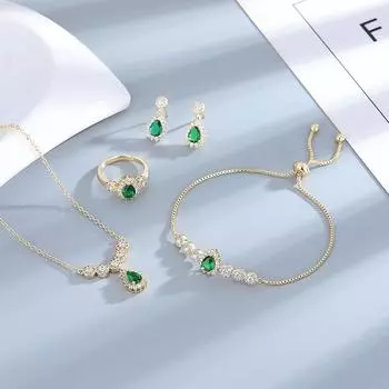 Серьги-подвески, ожерелье, комплект для женщин, винтажный комплект ювелирных изделий, циркон AAAAA, подарки на свадьбу и помолвку