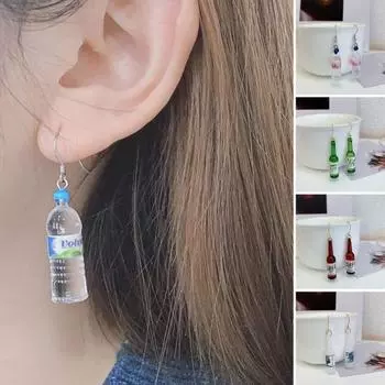 Серьги-подвески Реализм Гладкая Декоративная зелёный