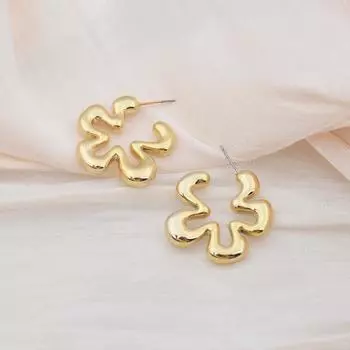 Серьги-подвески с большим цветком и геометрией золотого цвета для женщин, минимализм, гипербола, модные украшения для вечеринок золотой